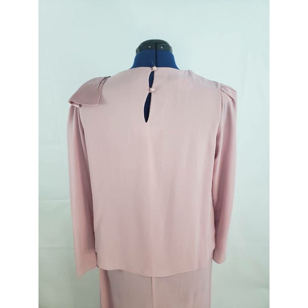 Mister Jay Womens Chiffon Maxi Shift Dress Scoop Button Layered Vtg size 14 U15 - Picture 6 of 12
